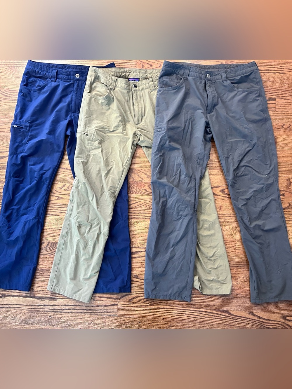 Patagonia Men's Quandary Cargo Pants in Olive, Navy, and Charcoal size 33